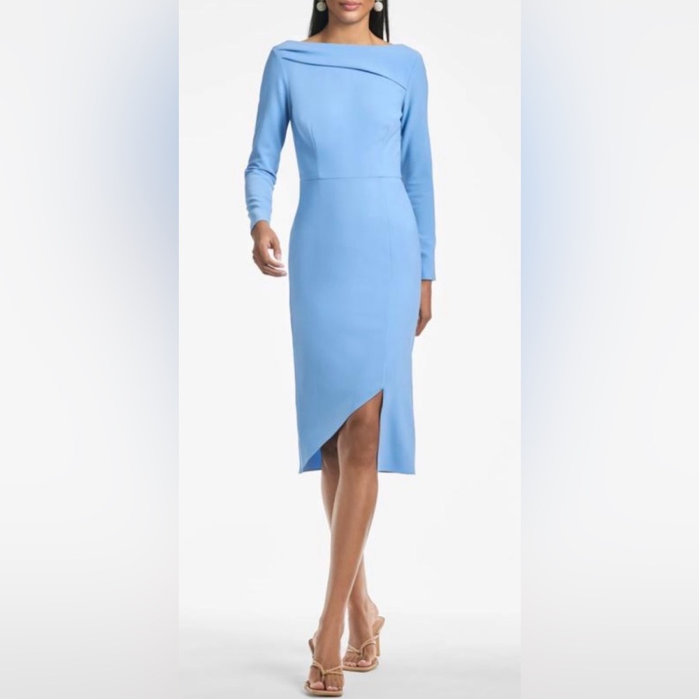 NWT [Sachin + Babi] Patrizia Bateau Neck Midi Dress in Chambray Blue Women’s 8